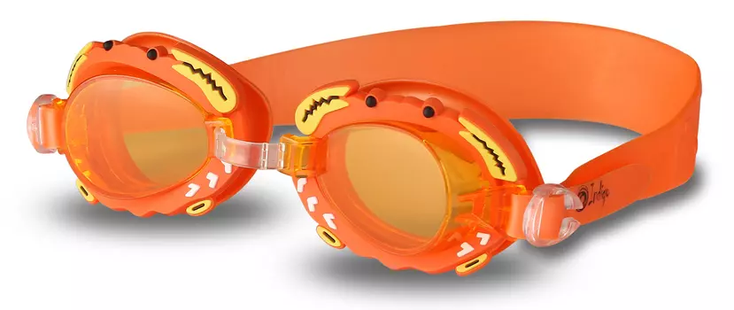 Очки для плавания детские INDIGO Крабик, 1771 G, Оранжевый,