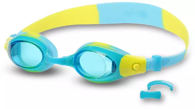 Очки для плавания детские INDIGO PLUM, S967F, Голубо-желтый,
