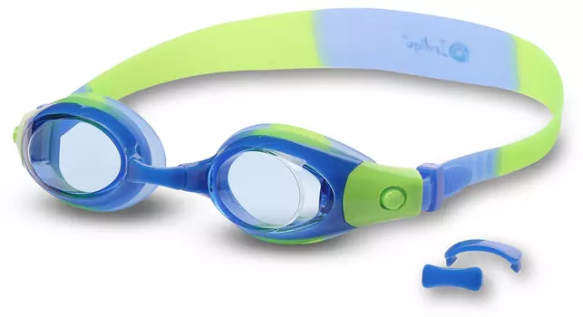 Очки для плавания детские INDIGO PLUM, S967F, Сине-зеленый,