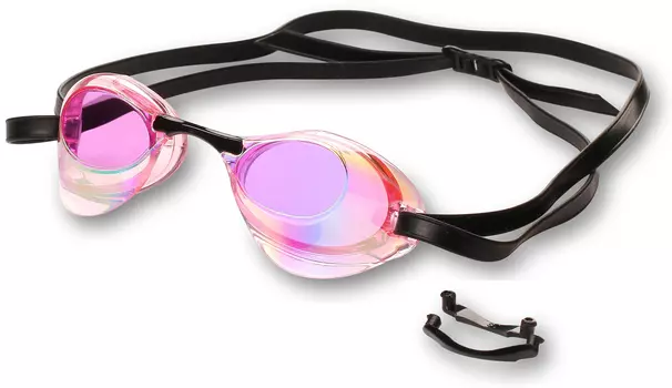 Очки для плавания INDIGO RATA зеркальные стартовый сменная переносица, 2555-5, Розовый,