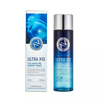 Омолаживающий тонер Enough с коллагеном, ULTRA X10 COLLAGEN PRO MARINE TONER, 130 мл