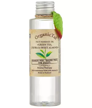 OrganicTai Массажное масло для лица с экстрактом зеленого чая, жожоба и сладкого миндаля Face Massage Oil Green Tea, Jojoba &amp; Sweet Almond, 120 мл