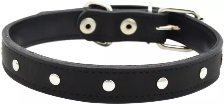Ошейник для собак 0612Ч 2сл 18 мм бусинка длина до 42 см черный