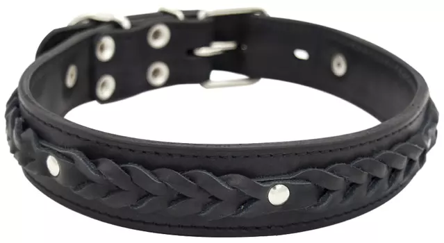 Ошейник для собак 0614Ч 2сл 18 мм колосок длина до 42 см черный