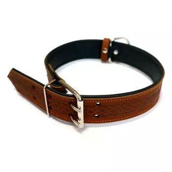 Ошейник для собак 1352К HIGHT LINE 35 мм тиснение длина до 60 см коричневый