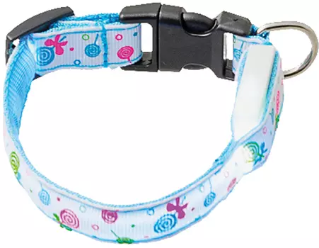 Ошейник для собак светящийся V.I.Pet 15 мм (18-28 см) "Леденцы" 14-3600S
