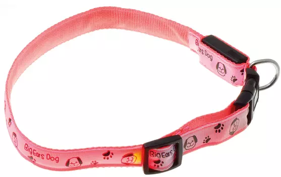 Ошейник для собак светящийся V.I.Pet 20 мм (50-60 см) "Собачки и лапки" с USB-зарядкой 14-3400UXL
