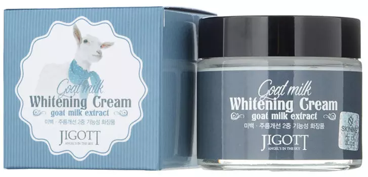 Осветляющий крем для лица с экстрактом козьего молока Jigott Goat Milk Whitening Cream