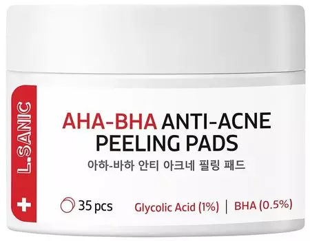 Отшелушивающие диски L.Sanic с AHA и BHA кислотами против несовершенств кожи, 35шт