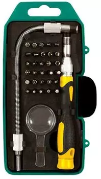 Отвертка с набором бит Fit 56190