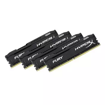 Память DDR4 Kingston 64GB 2666MHzПамять DDR4 CL16 DIMM (Kit of 4) HyperX FURY Black (HX426C16FBK4/64)