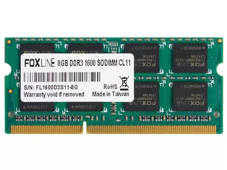 Память оперативная DDR3 Foxline 8Gb 1600MHz (FL1600D3S11L-8G)