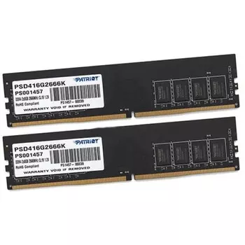 Память оперативная DDR4 Patriot 16Gb (2x8Gb) 2666MHz (PSD416G2666K)