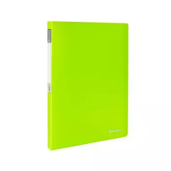 Папка 20 вкладышей BRAUBERG Neon, 16 мм, неоновая, зеленая, 700 мкм, 227448, (6 шт.)