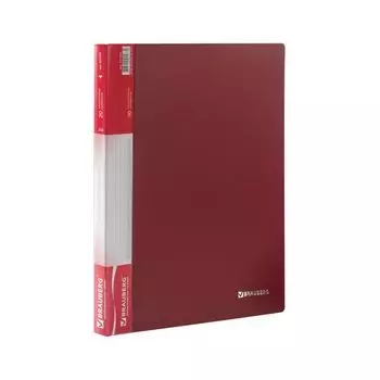 Папка 20 вкладышей BRAUBERG стандарт, красная, 0,6 мм, 221594, (10 шт.)