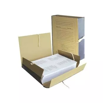 Папка для бумаг архивная А4 (225х310 мм), 80 мм, 4 завязки, крафт, корешок - бумвинил, 123203
