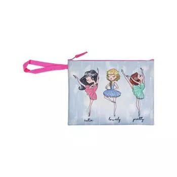 Папка для тетрадей BRAUBERG, А4, 1 отделение, ткань, молния сверху, "Girls", 229407