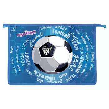 Папка для тетрадей ЮНЛАНДИЯ, А4, пластик, 2 отделения, цветная печать, молния сверху, Спортклуб, 228144