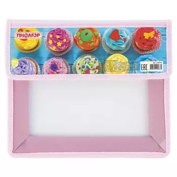 Папка для тетрадей ПИФАГОР, А5, 1 отделение, клапан на липучке, Сладости, 228197