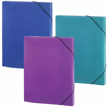 Папка-короб на резинках ERICH KRAUSE Glance Vivid, А4, 30 мм, до 300 листов, 600 мкм, ассорти, 47222