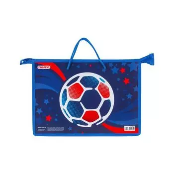 Папка на молнии с ручками ПИФАГОР А4, 1 отделение, пластик, молния сверху, "CHAMPIONSHIP", 229110