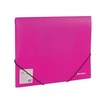 Папка на резинках BRAUBERG Neon, неоновая, розовая, до 300 листов, 0,5 мм, 227462, (10 шт.)