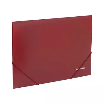 Папка на резинках BRAUBERG, стандарт, красная, до 300 листов, 0,5 мм, 221622, (10 шт.)