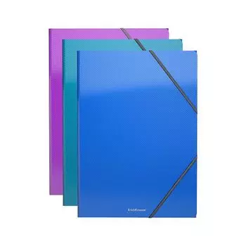 Папка на резинках ERICH KRAUSE Glance Vivid, А4, до 300 листов, 400 мкм, ассорти, 43398, (8 шт.)