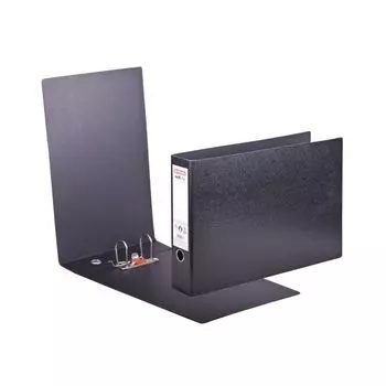 Папка-регистратор БОЛЬШОЙ ФОРМАТ (297х420 мм), А3, 75 мм, ГОРИЗОНТАЛЬНАЯ, фиброкартон, черная, HERLITZ, 10397073