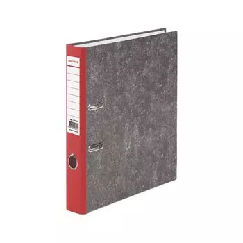 Папка-регистратор BRAUBERG, фактура стандарт, с мраморным покрытием, 50 мм, красный корешок, 220983