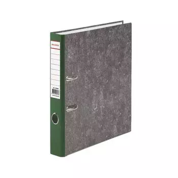 Папка-регистратор BRAUBERG, фактура стандарт, с мраморным покрытием, 50 мм, зеленый корешок, 220985