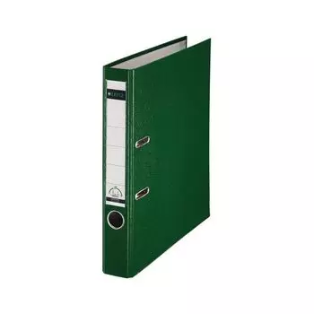 Папка-регистратор LEITZ, механизм 180°, покрытие пластик, 50 мм, зеленая, 10151255P
