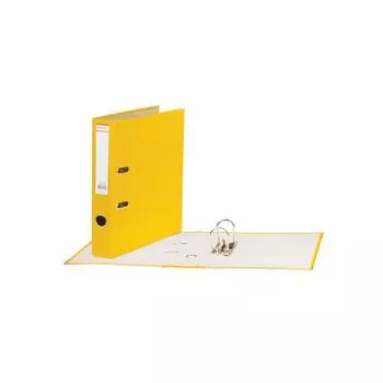 Папка-регистратор, покрытие пластик, 50 мм, ПРОЧНАЯ, с уголком, BRAUBERG, желтая, 226593