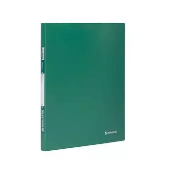 Папка с боковым металлическим прижимом BRAUBERG стандарт, зеленая, до 100 листов, 0,6 мм, 221627, (10 шт.)
