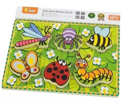 Пазл "Насекомые"6 деталей VIGA 56437