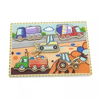 Пазл "Строительная техника"(дерево) VIGA 56439