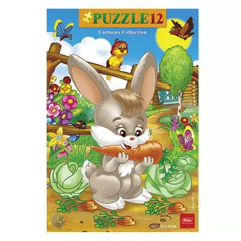 Пазл в рамке, 12 элементов, А4, Хитрый зайчик, 200х300 мм, 12ПЗ4 12551, U159071, (7 шт.)