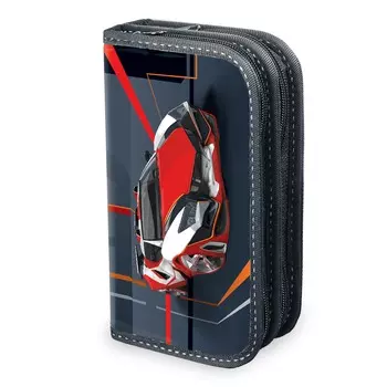 Пенал BRAUBERG, 2 отделения, металлизированный картон, конгрев, 19х11 см, Машина, 103700