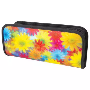 Пенал-косметичка BRAUBERG, с эффектом 3D, пластик, Цветы, 22х10х5 см, 227301