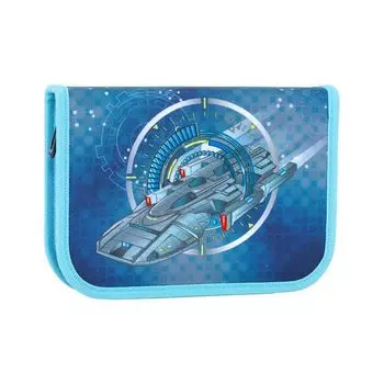 Пенал TIGER FAMILY 1 отделение, 1 откидная планка, ткань, "Silver Space", 20х14х4 см, 227900, TGNQ-048C1E