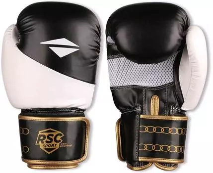 Перчатки боксёрские RSC PU, BF BX 012, Бело-черный, 12 унций