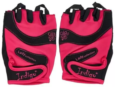 Перчатки для фитнеса женские INDIGO, эластан, SB-16-1729, Розово-черный, M