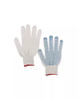 Перчатки хлопчатобумажные, КОМПЛЕКТ 300 ПАР, 7,5 класс, 46-48 г, 166 текс, ПВХ точка, LAIMA СТАНДАРТ, БЕЛЫЕ, 600994