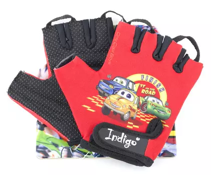 Перчатки вело детские INDIGO Машинки, SB-01-8872, Красный, XS