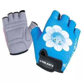 Перчатки вело детские INDIGO Ромашка, SB-01-8887, Голубо-белый, XS
