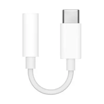 Переходник Apple MU7E2ZM/A mini-Jack 3.5 (m) USB Type-C (m) белый