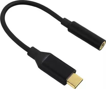Переходник Hama 00135717 USB Type-C (m) Jack 3.5mm (f) 0.1м черный