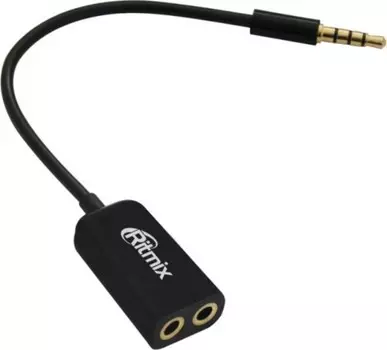Переходник Ritmix 3,5-2х3,5 Ras-150 стерео для наушников