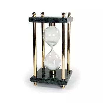Песочные часы GALANT на 15 минут, зеленый мрамор с золотистой отделкой, 231504