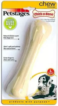 Petstages игрушка для собак Chick-A-Bone косточка с ароматом курицы 14 см средняя